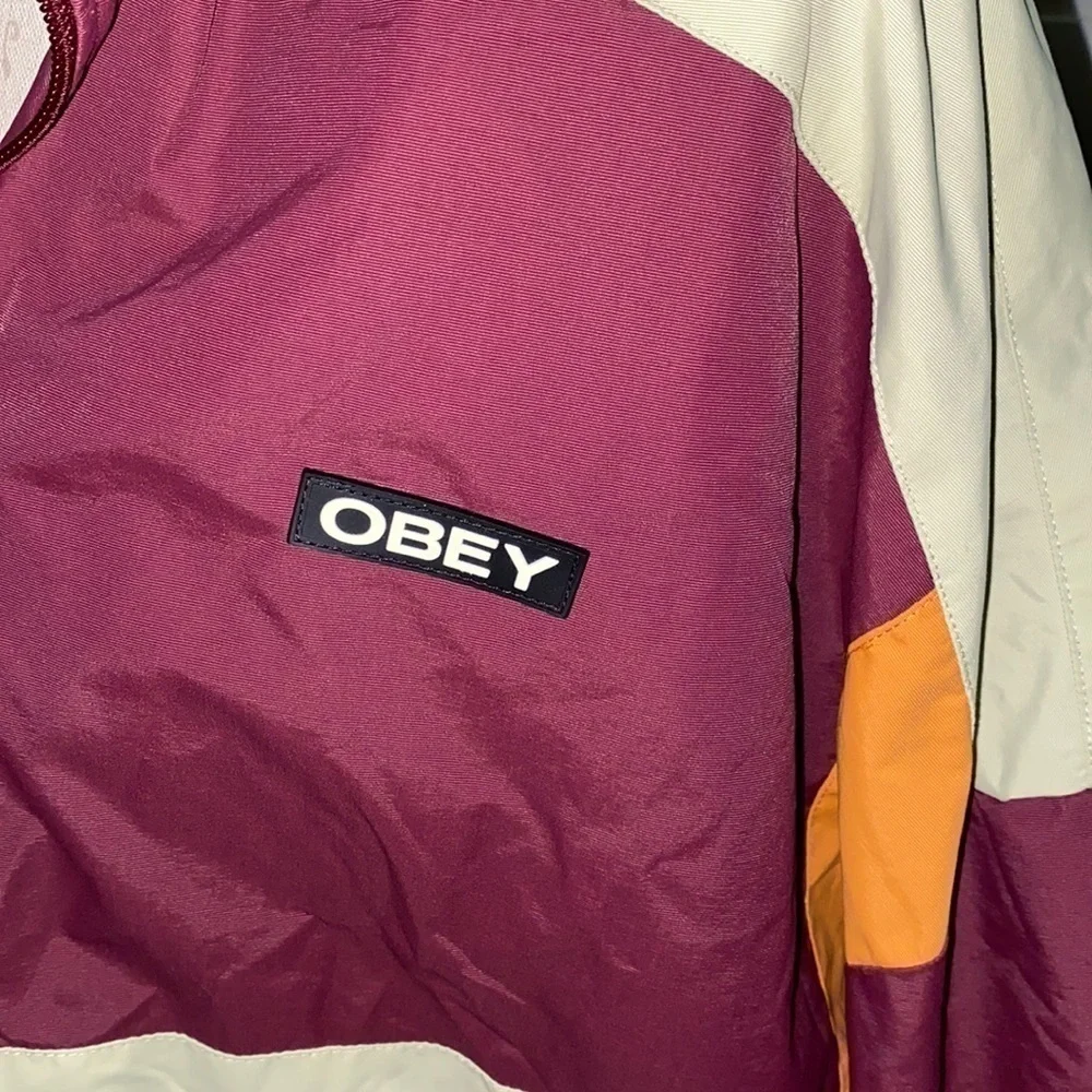 Obey The Parquet Windbreaker Jacket Plum